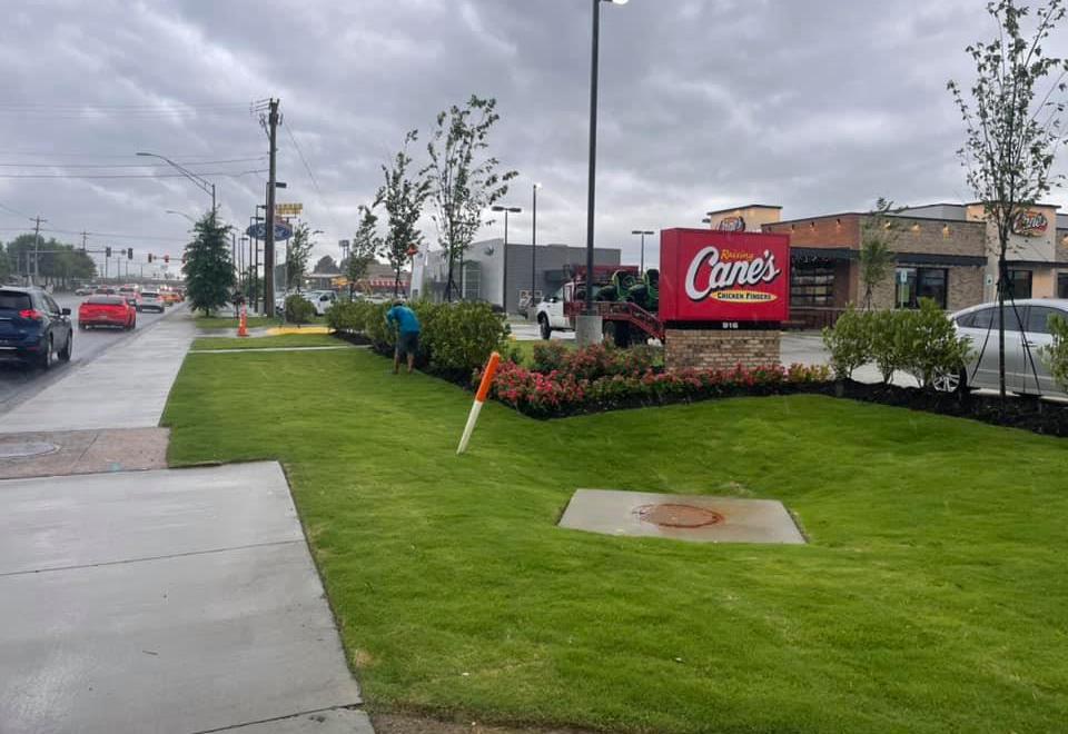 Commercial lawn maintenance